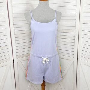 Joe Boxer Rainbow Striped Sides Shorts Romper Playsuit Lavender Juniors Medium